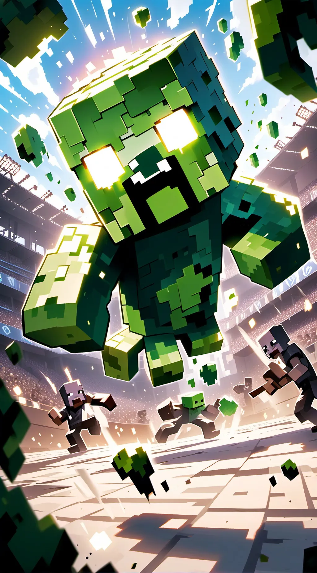 ai character: Minecraft Creeper background