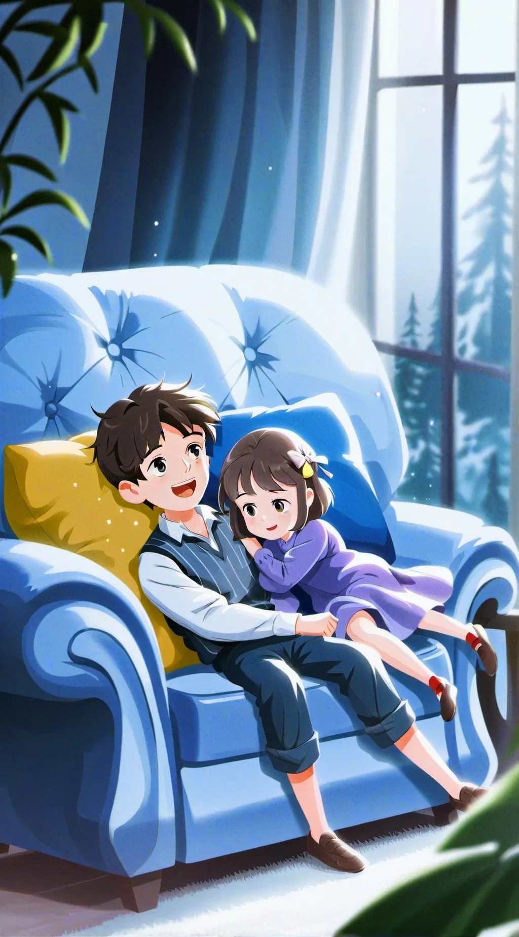 ai character: Mia and Eric background