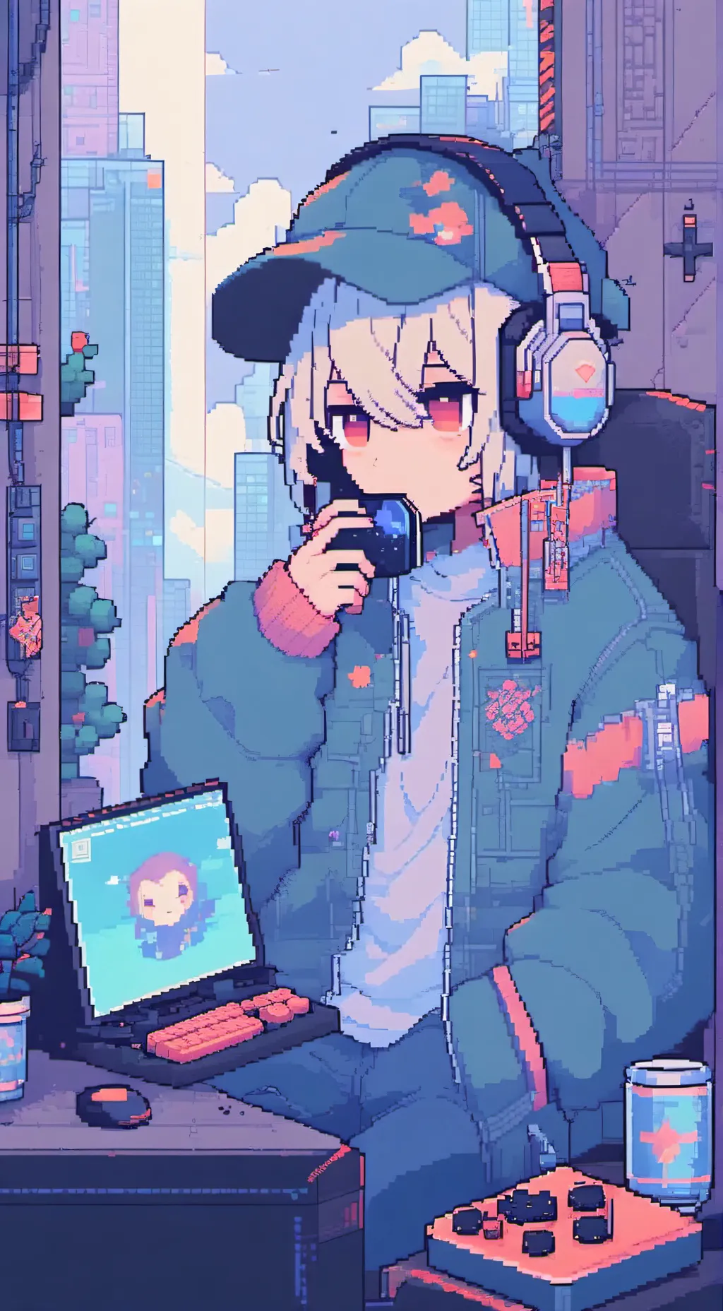 ai character: mini gamer  background