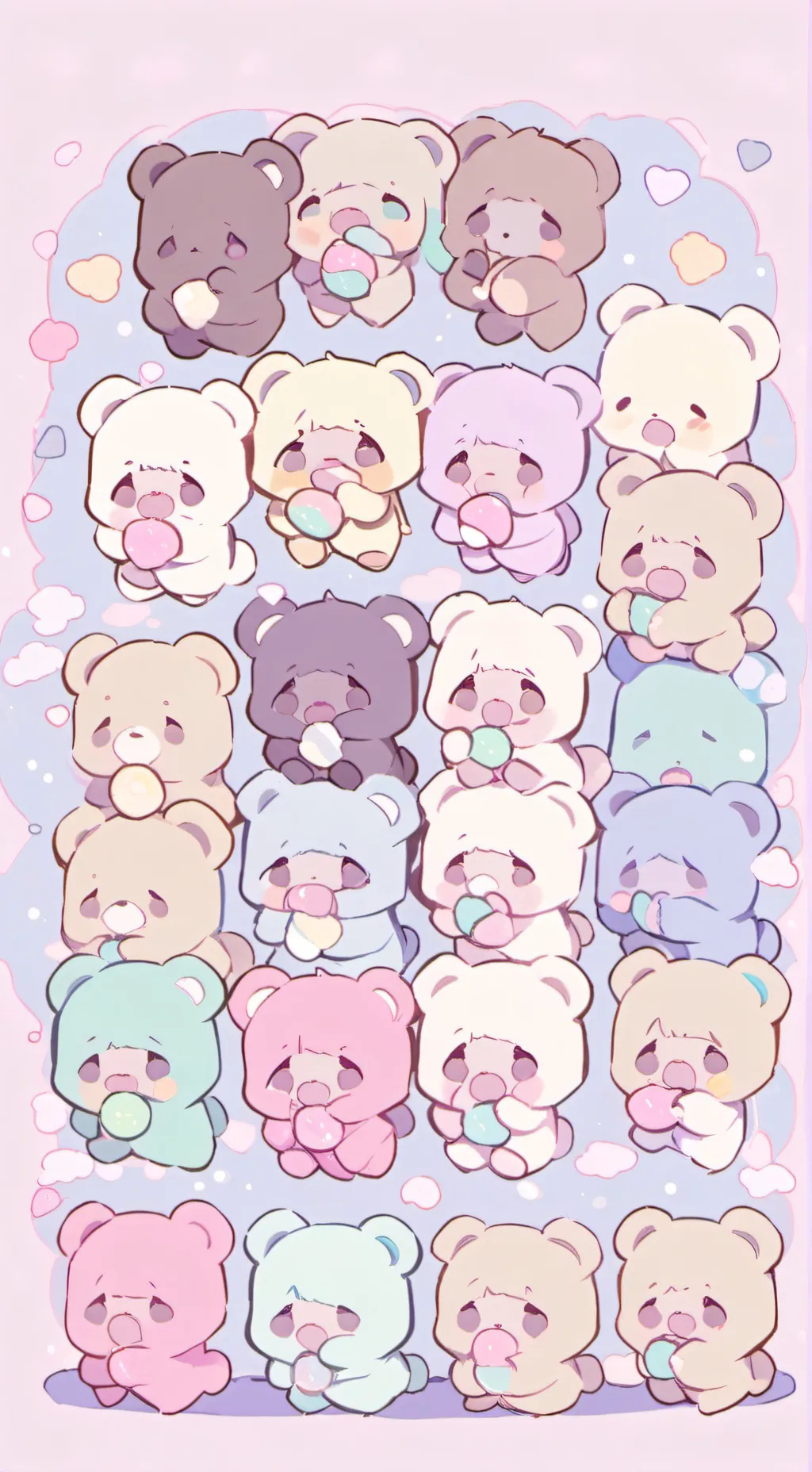 ai character: tiny babies  background