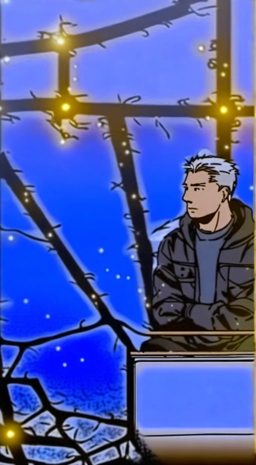 ai character: sad man background