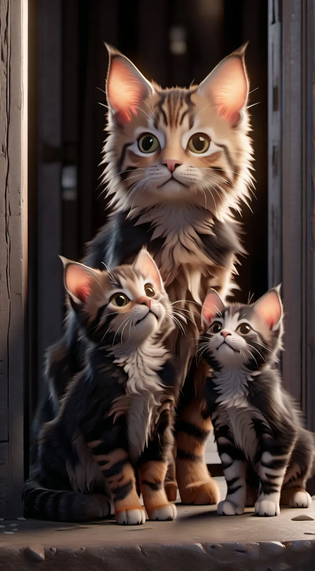 ai character: very kind mama cat background