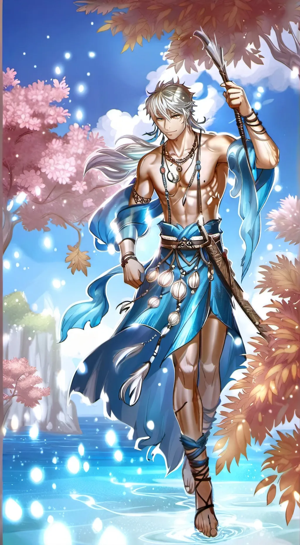 ai character: the god of sea background