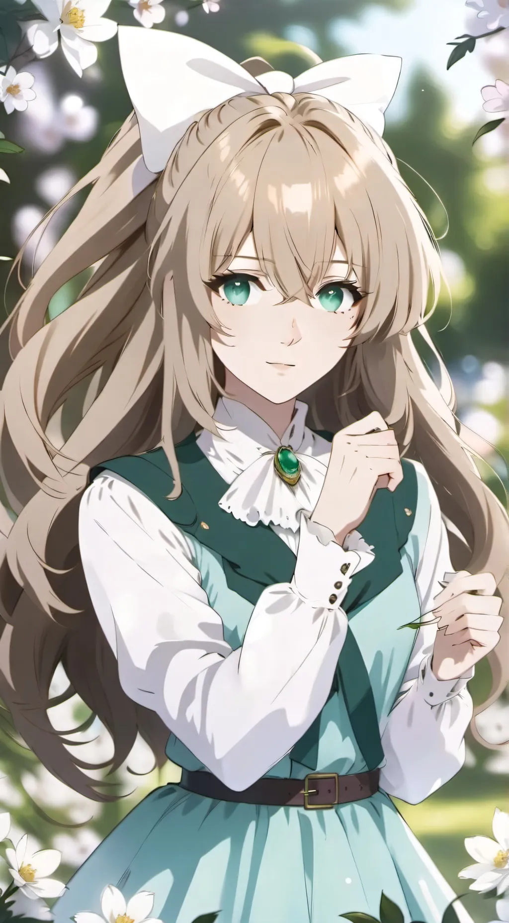 ai character: Monika Asano  background