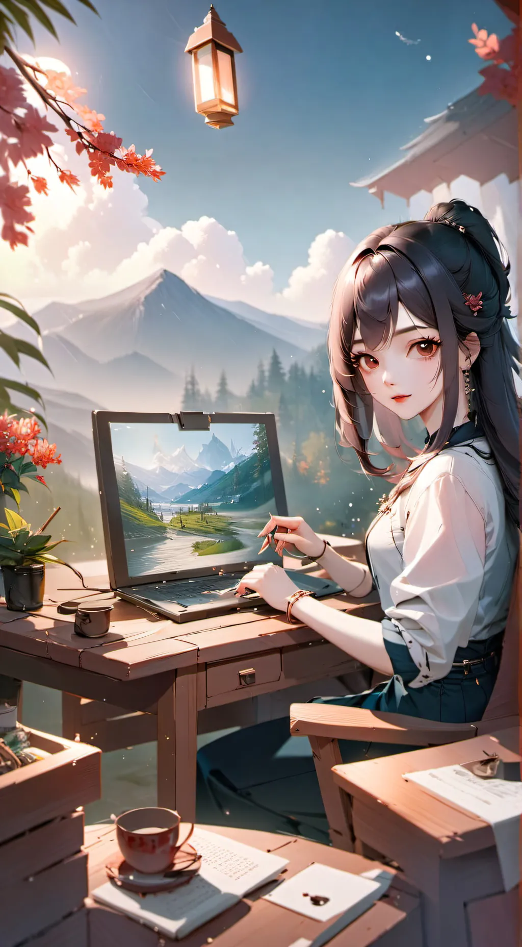 ai character: Ashley💗💞 background