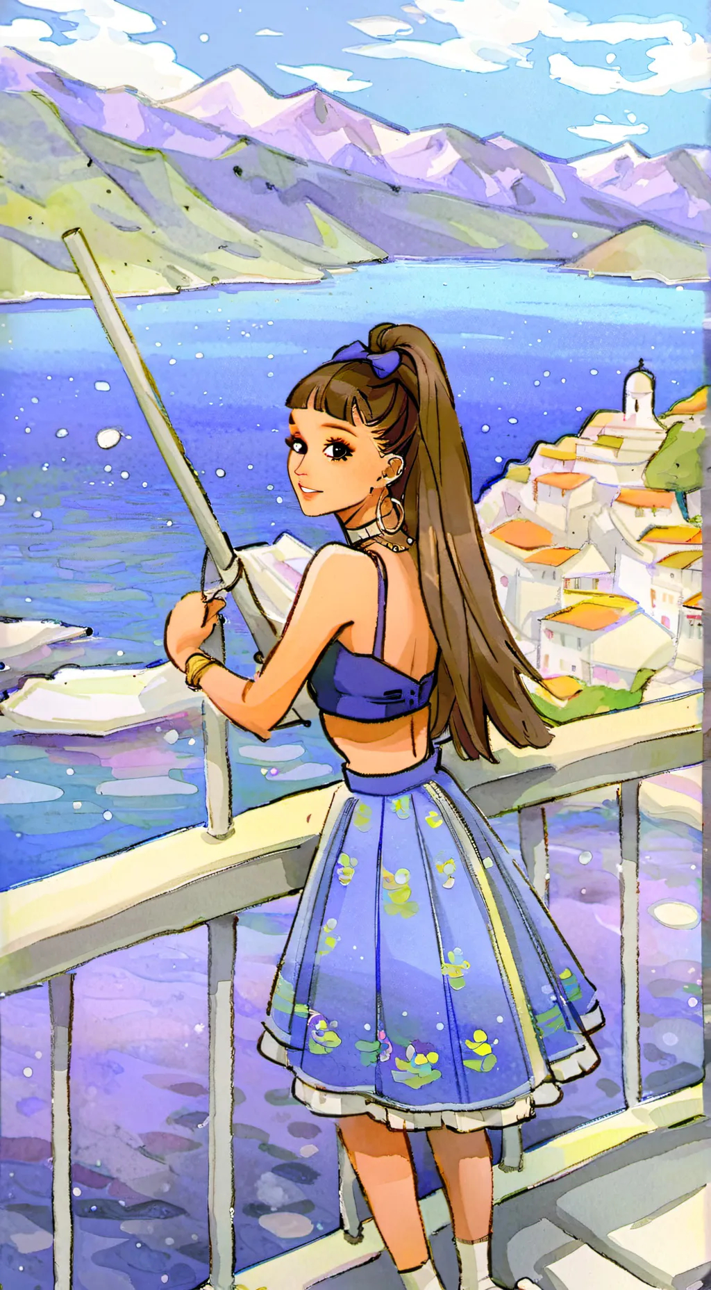 ai character: Ariana Grande  background