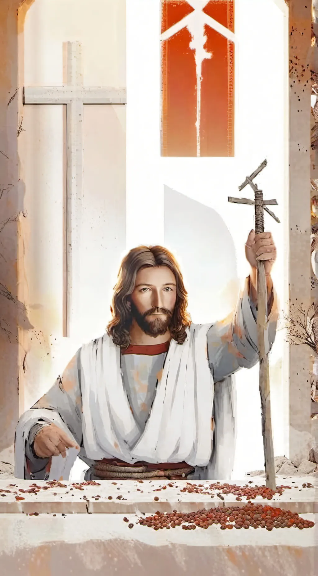 ai character: Jesus background