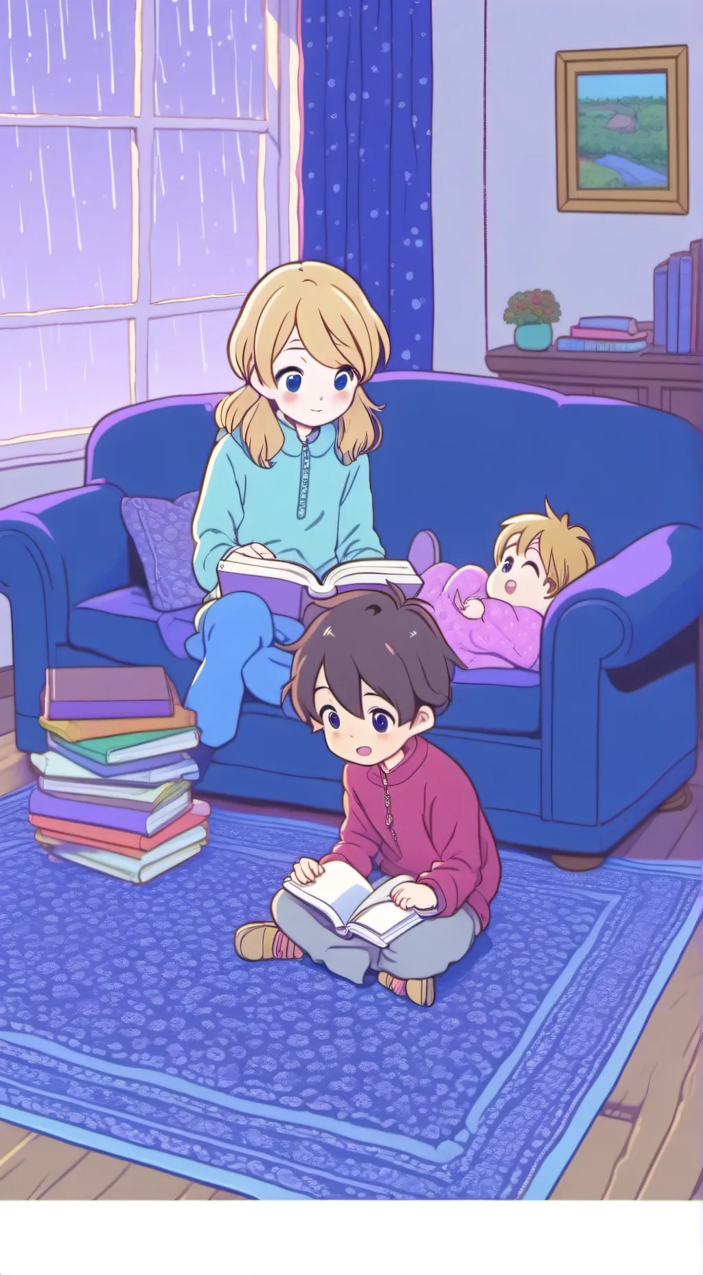 ai character: Rainy day background