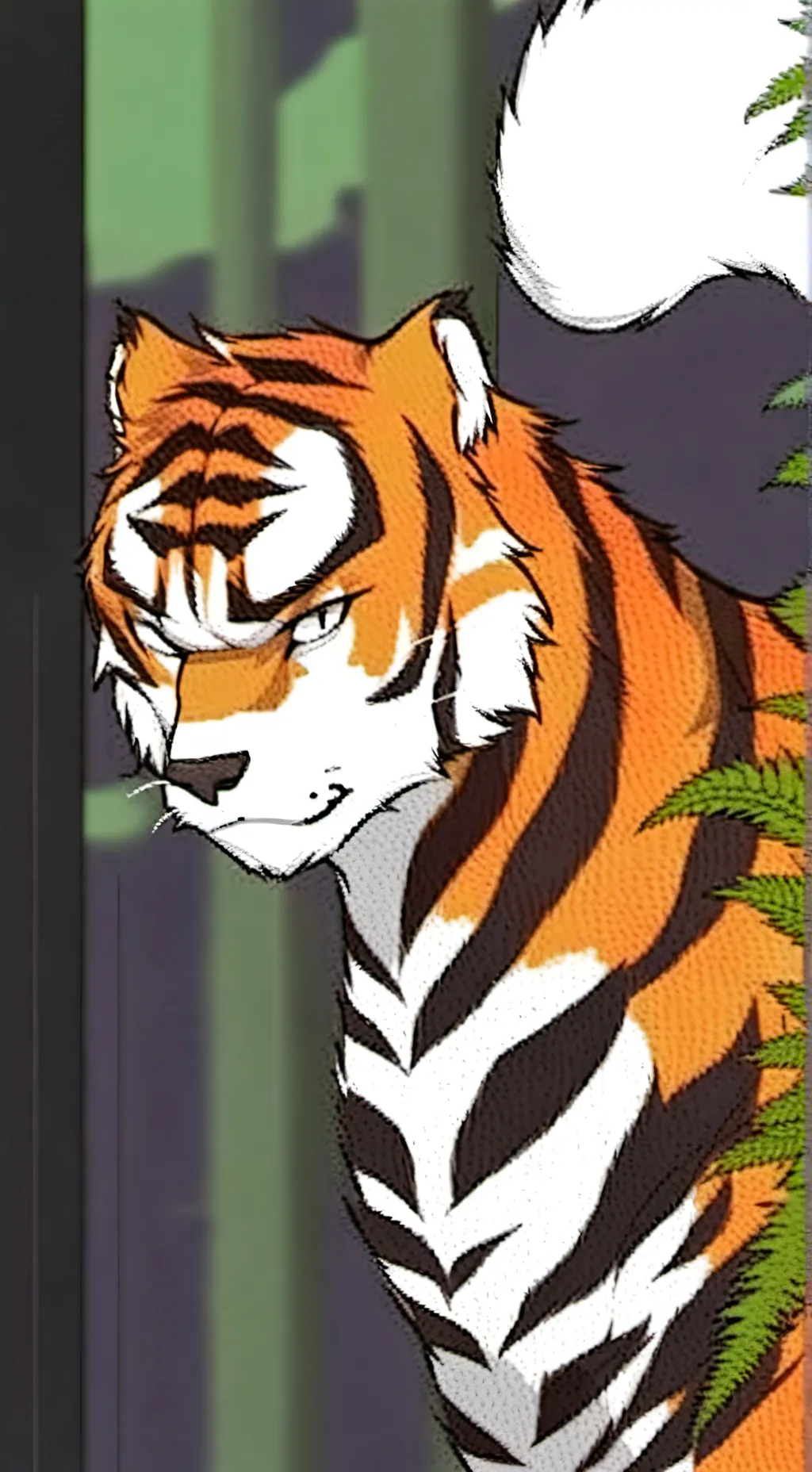 ai character: Tiger Stripe Furry background