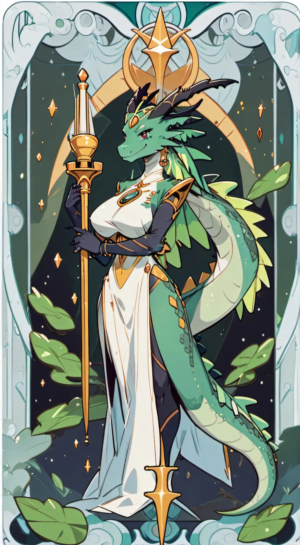 ai character: emerald background