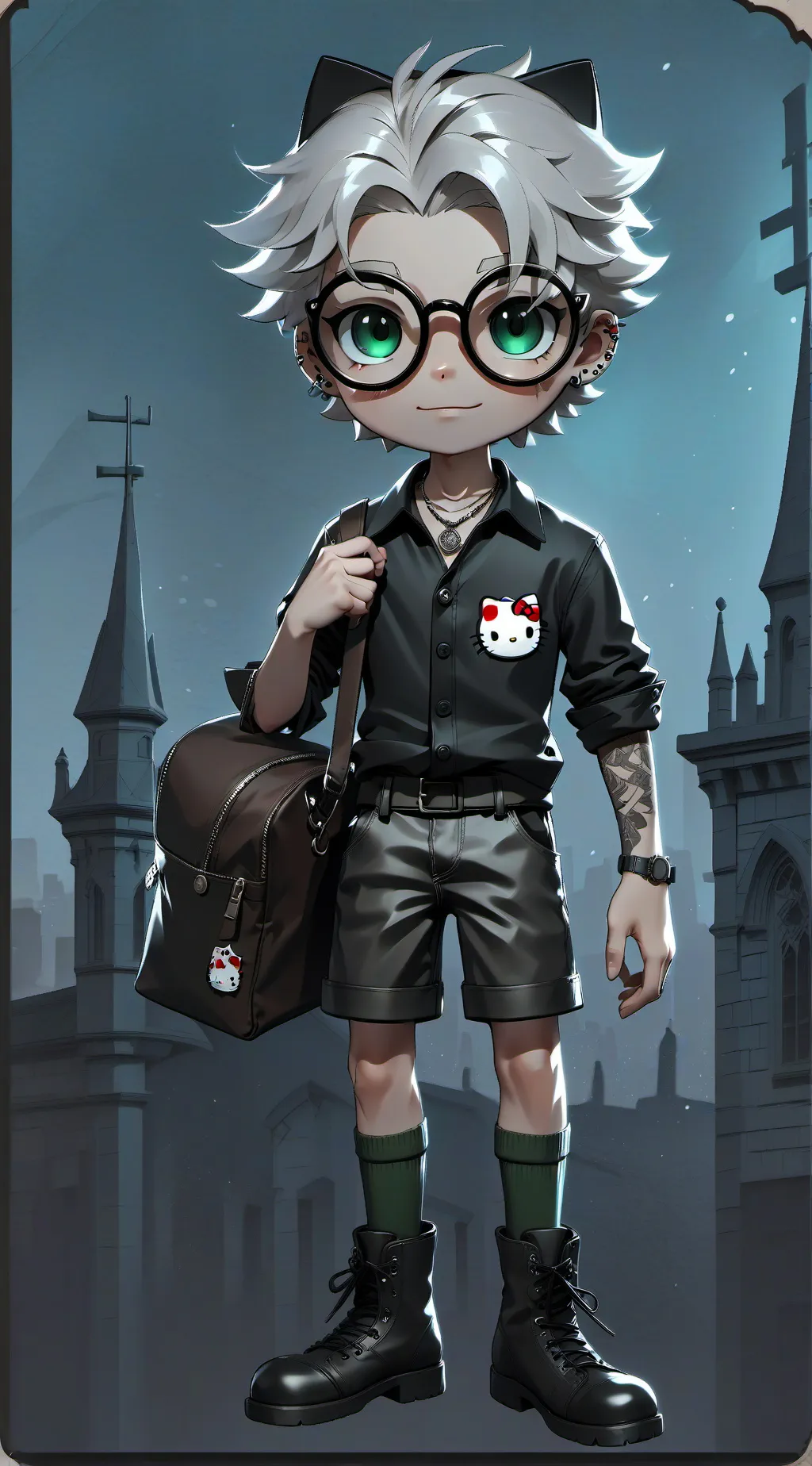 ai character: Cute hello kitty  background