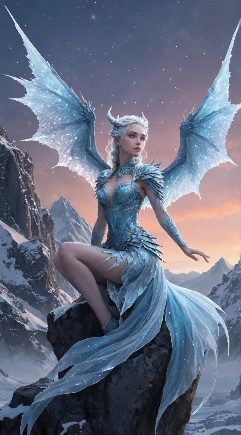 ai character: Zephyra Frostwing background