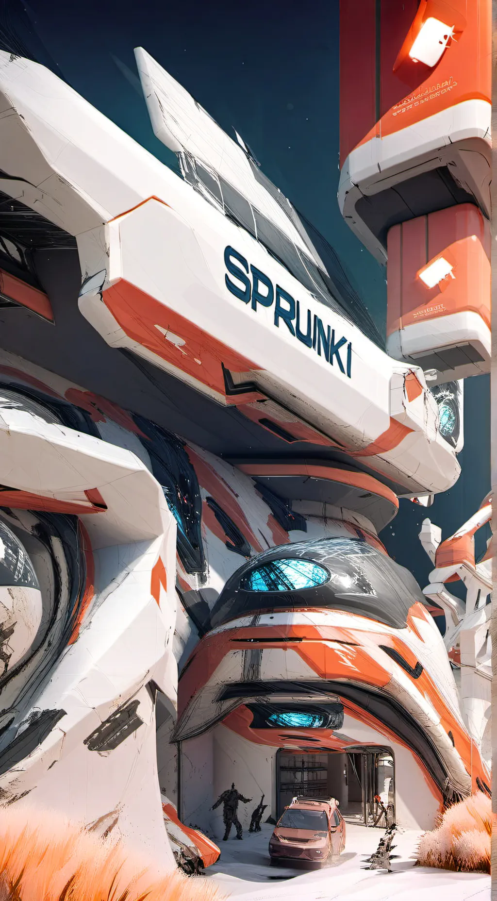 ai character: Sprunki Futuristic background