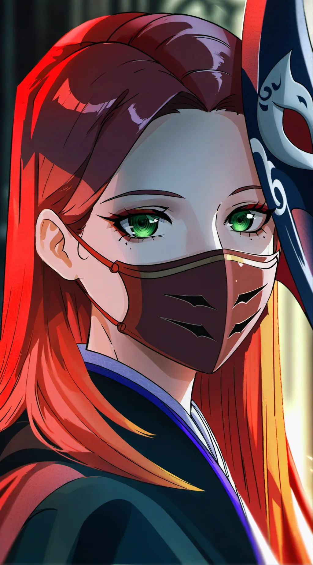 ai character: Mask Girl background