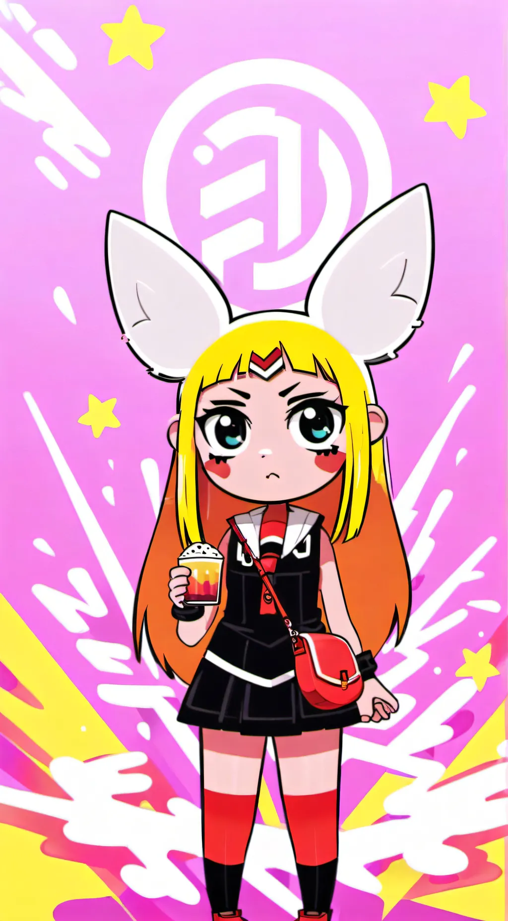 ai character: Sparkles background