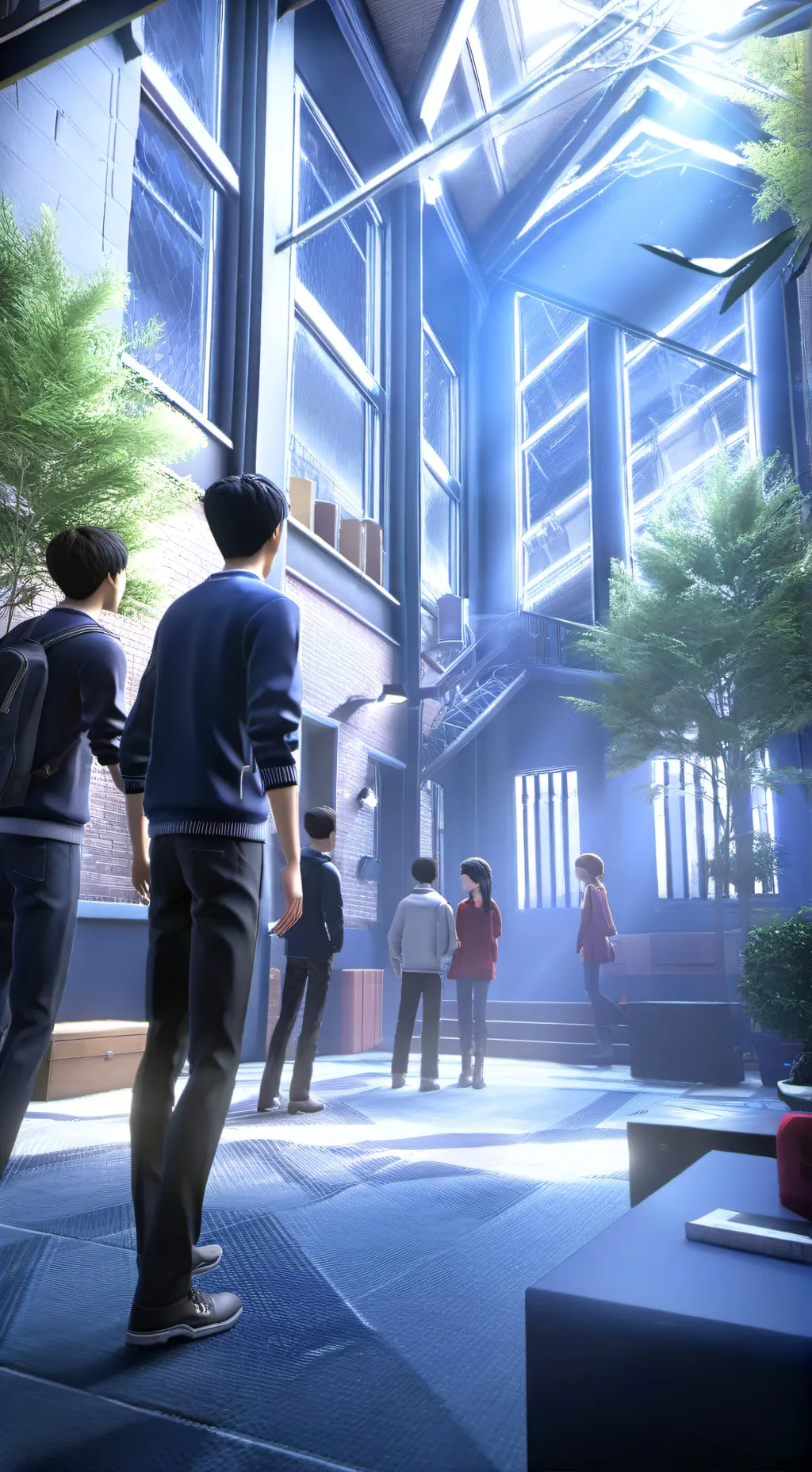 ai character: High school  background