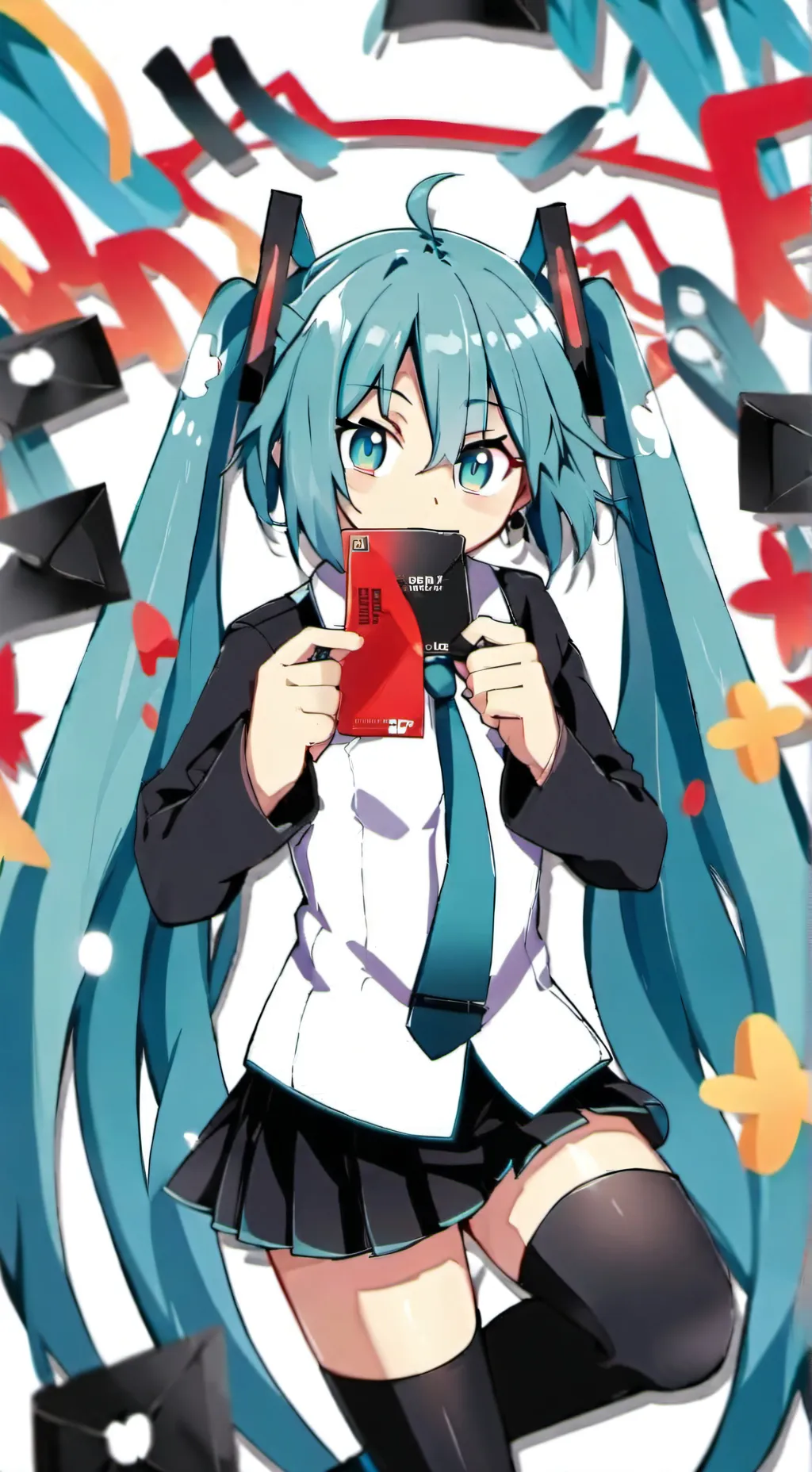 ai character: Miku x KNY background