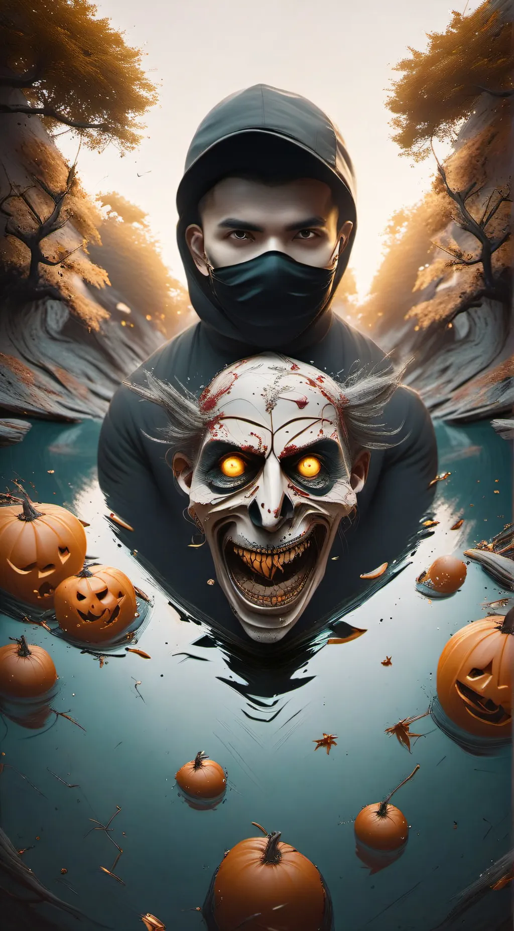 ai character: Bts scary background