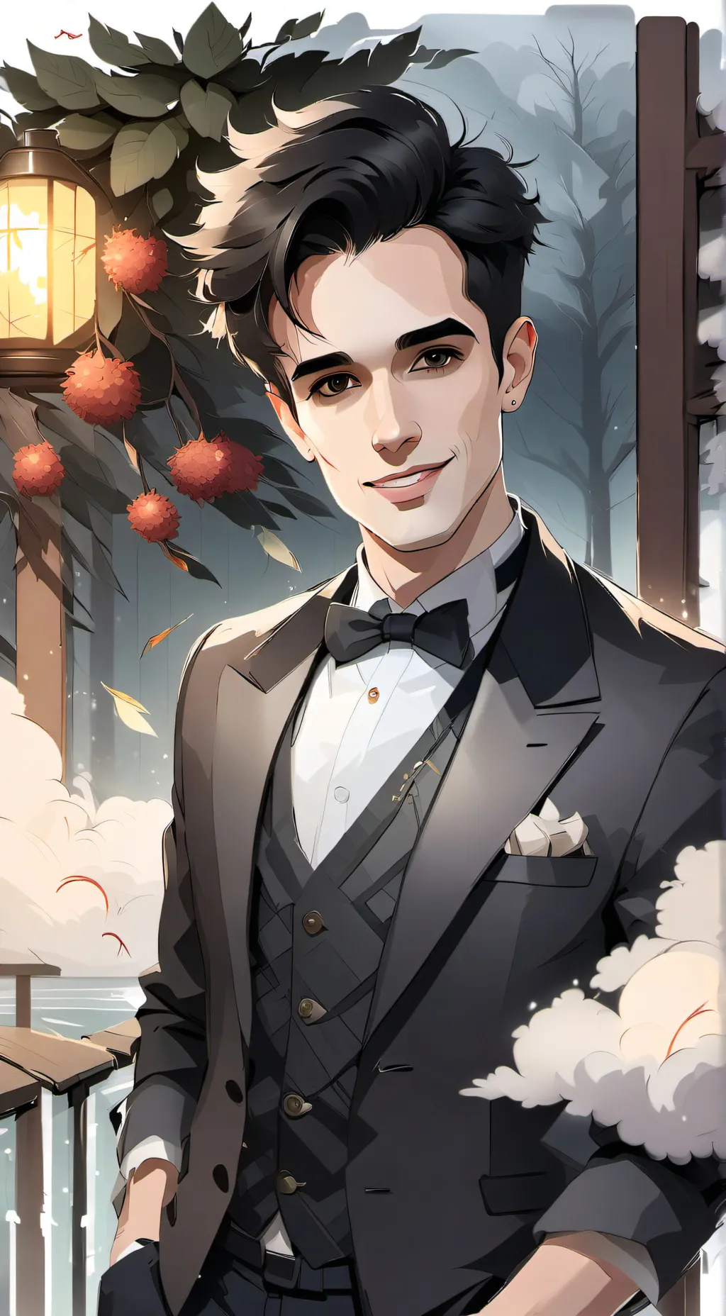 ai character: Brendon Urie  background
