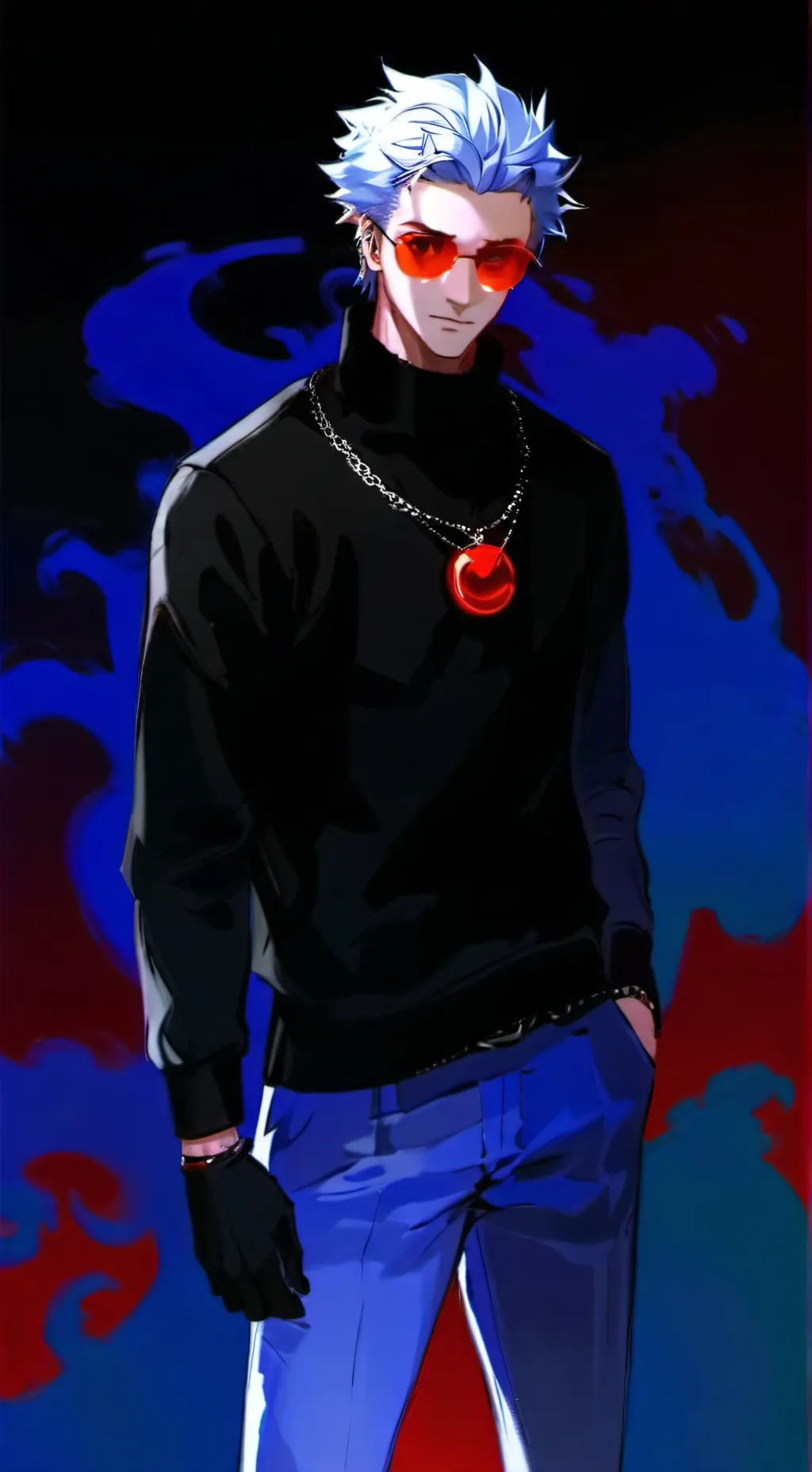 ai character: Huggy Wuggy(human) background