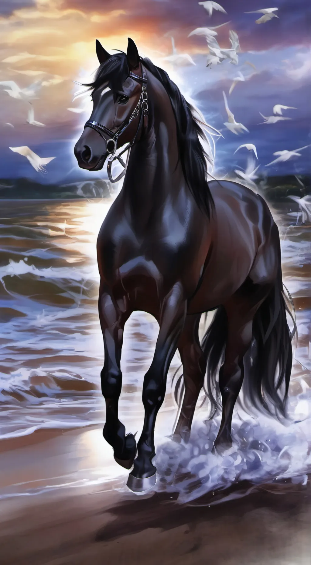 ai character: Violet background