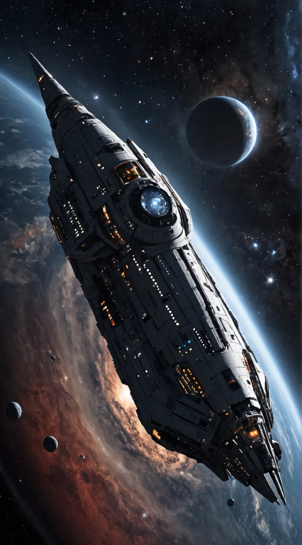 ai character: space ship  background