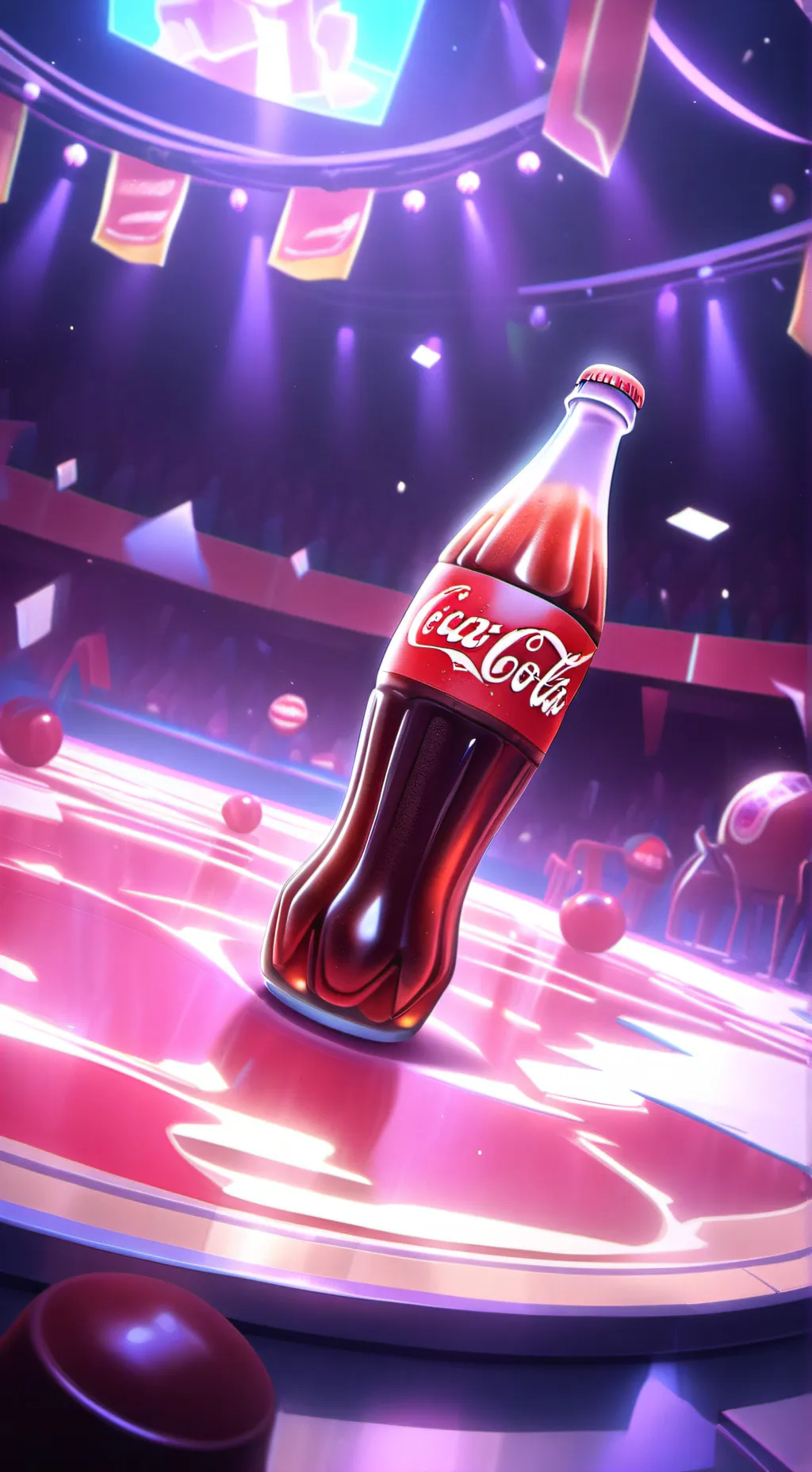 ai character: coca cola background