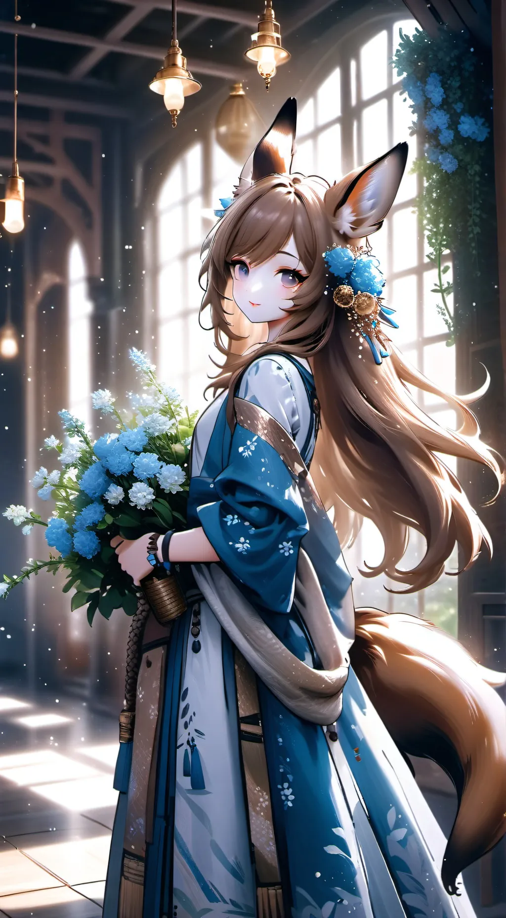 ai character: Fawn Spirit Furry background