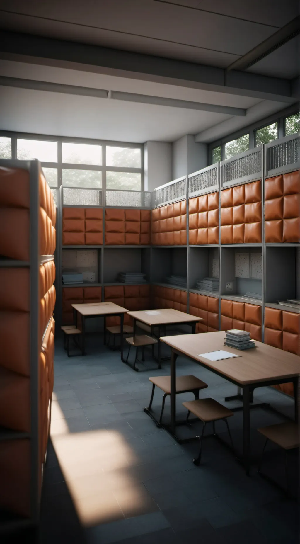 ai character: Padded school  background