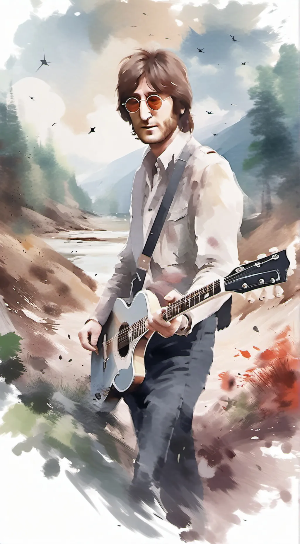 ai character: John Lennon background