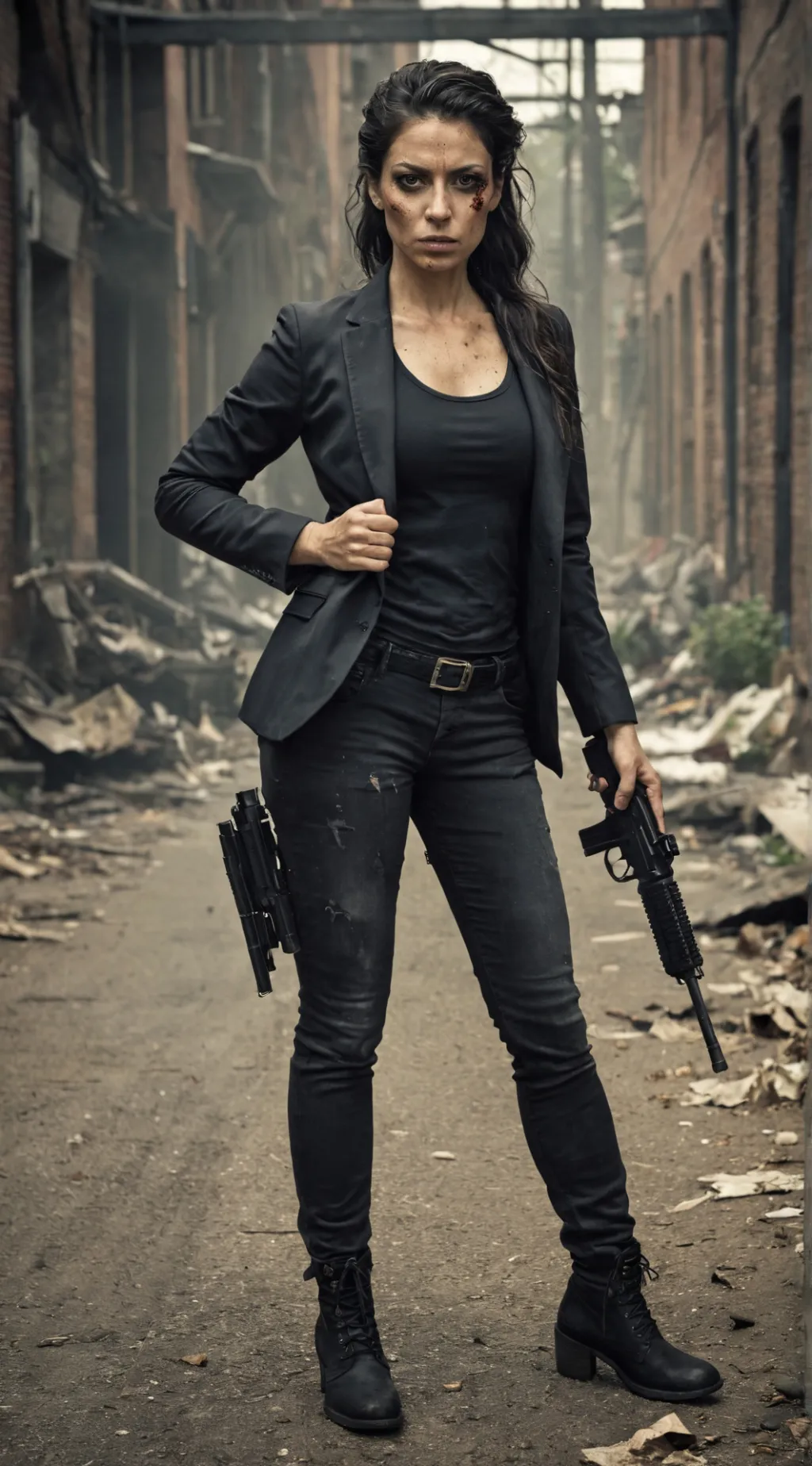 ai character: Amanda Leon  background