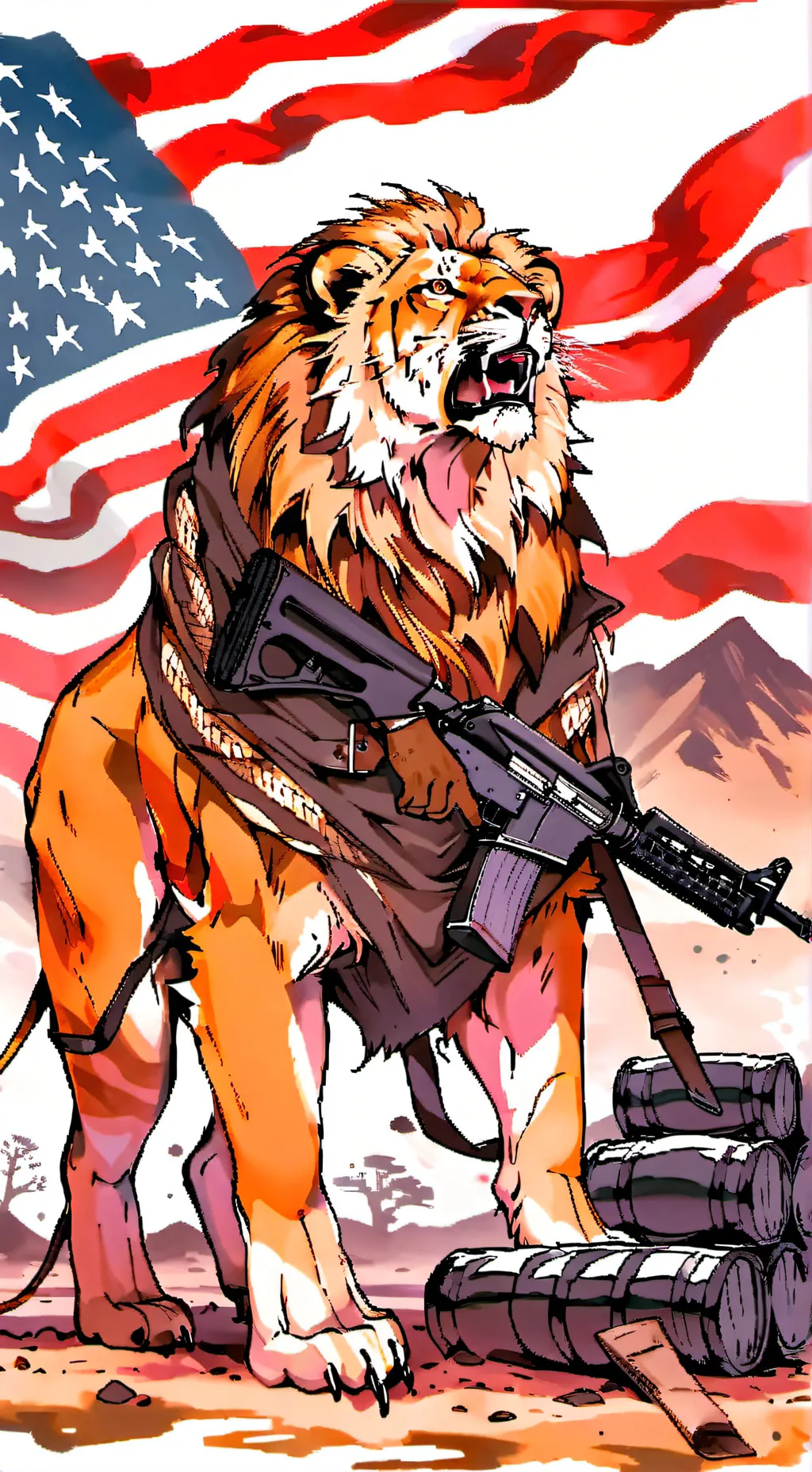 ai character: Лев 🦁 background