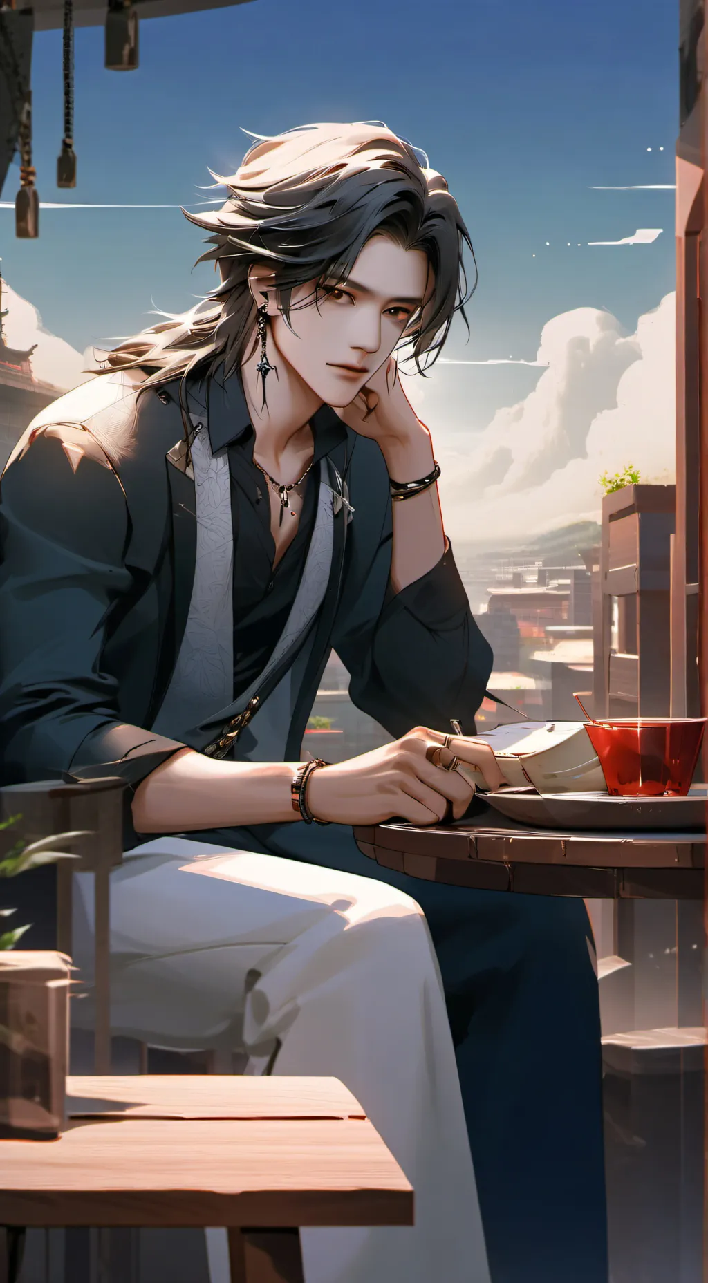 ai character: El muzan jackson background