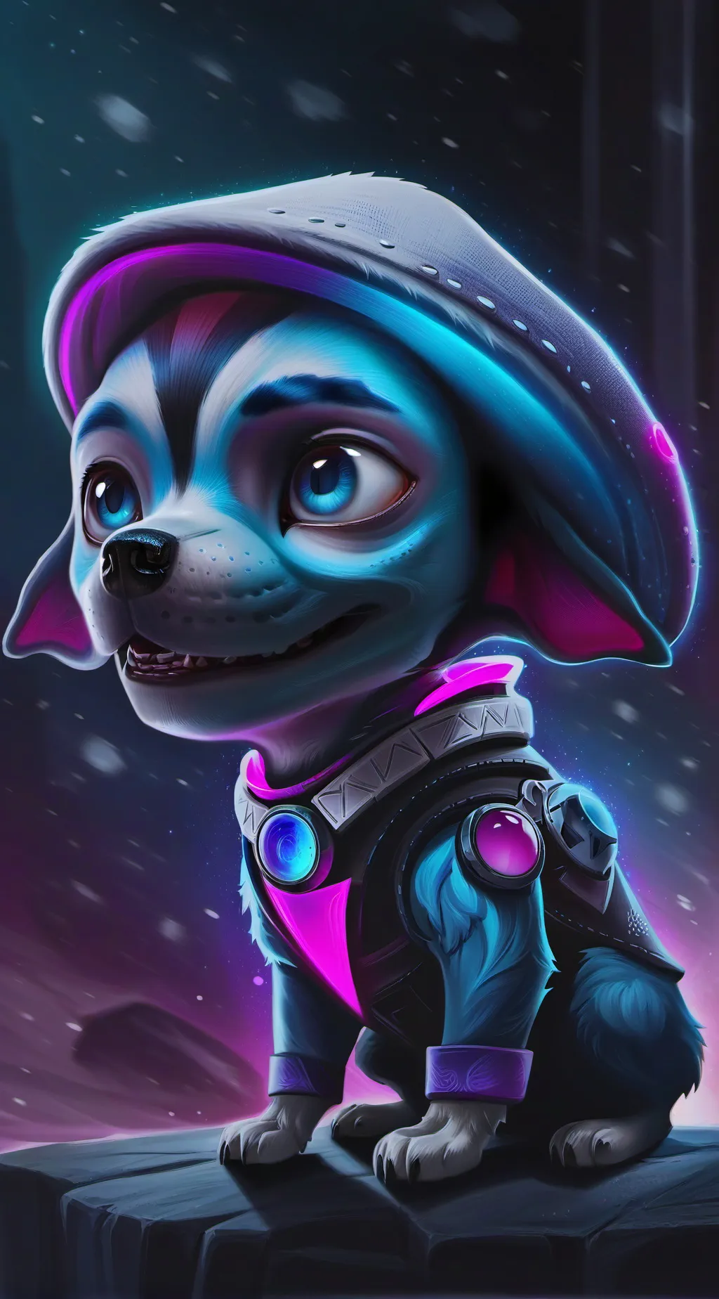 ai character: alien dog background