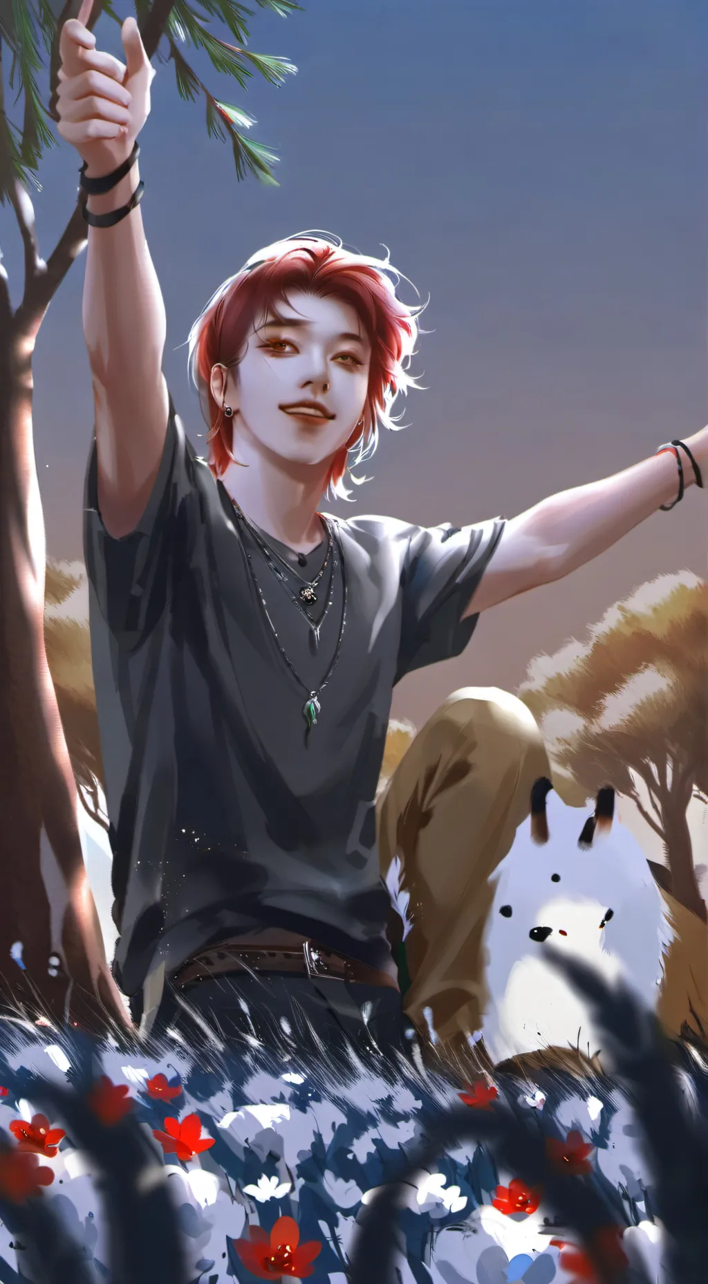 ai character: Ash  background