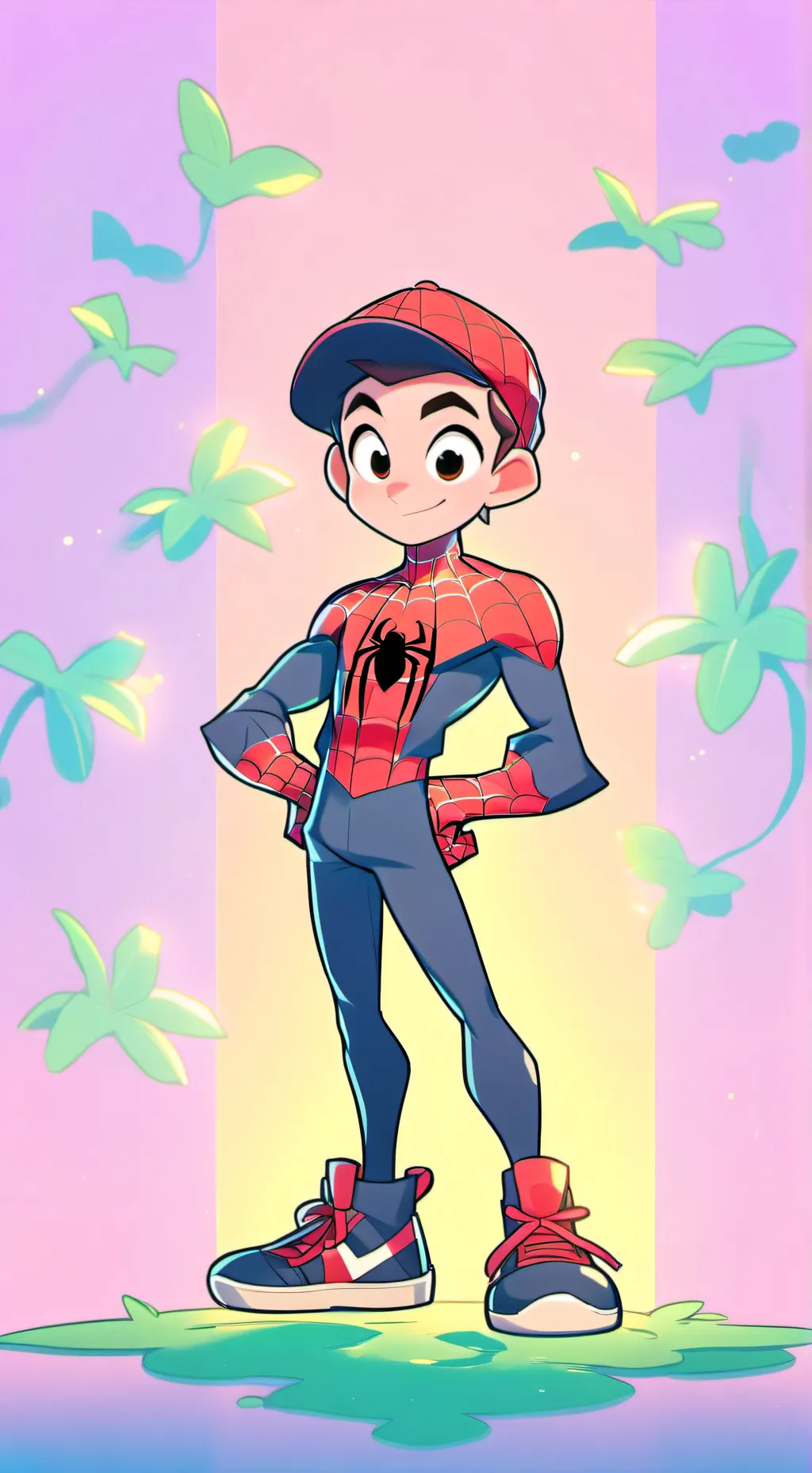 ai character: 3 spidermans background