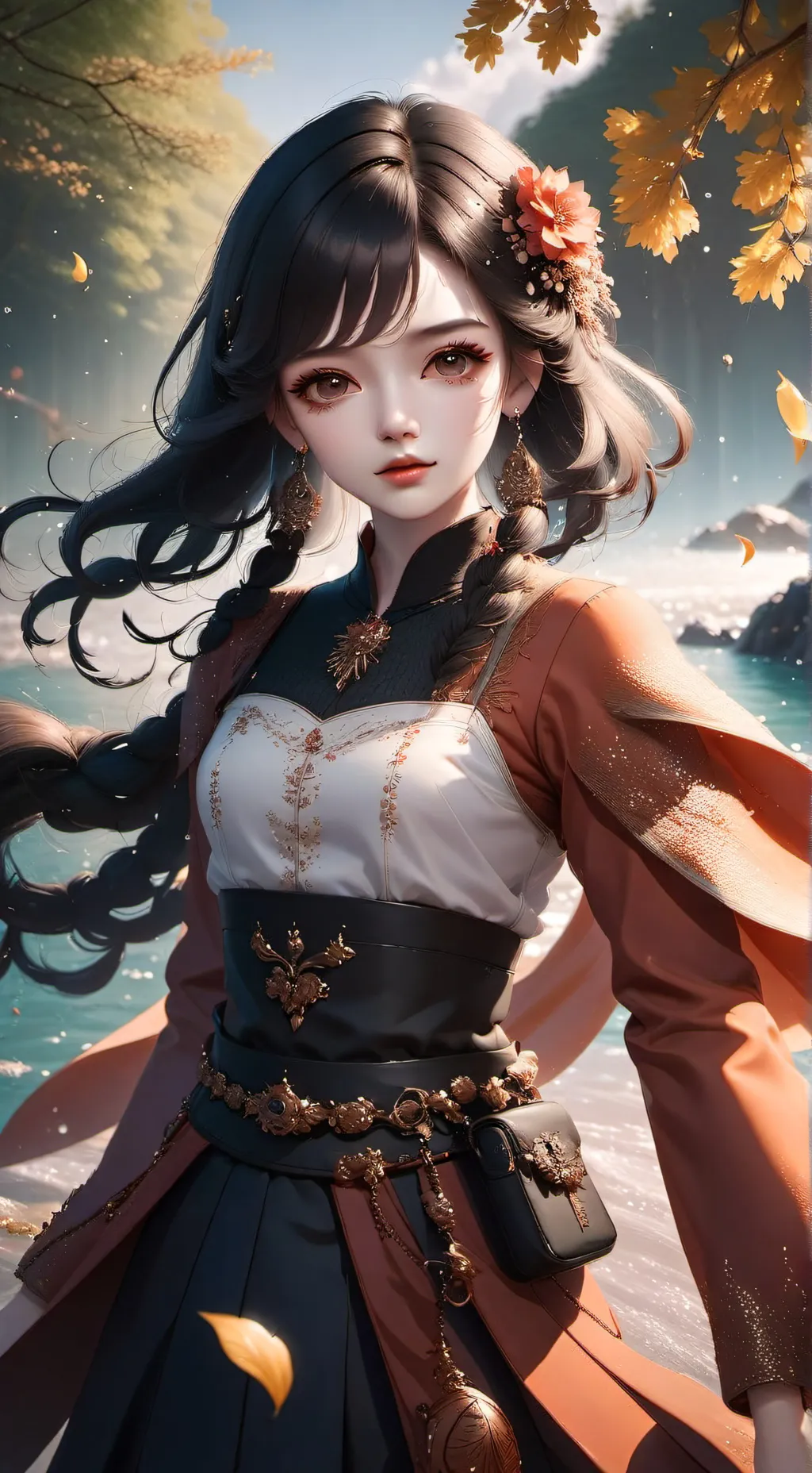 ai character: Autumn background