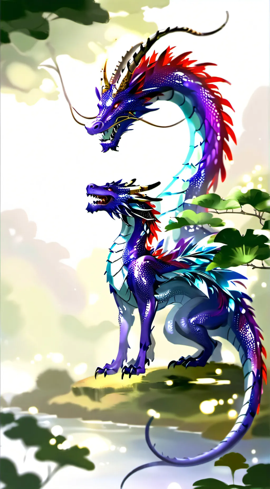ai character: durple the dragon background