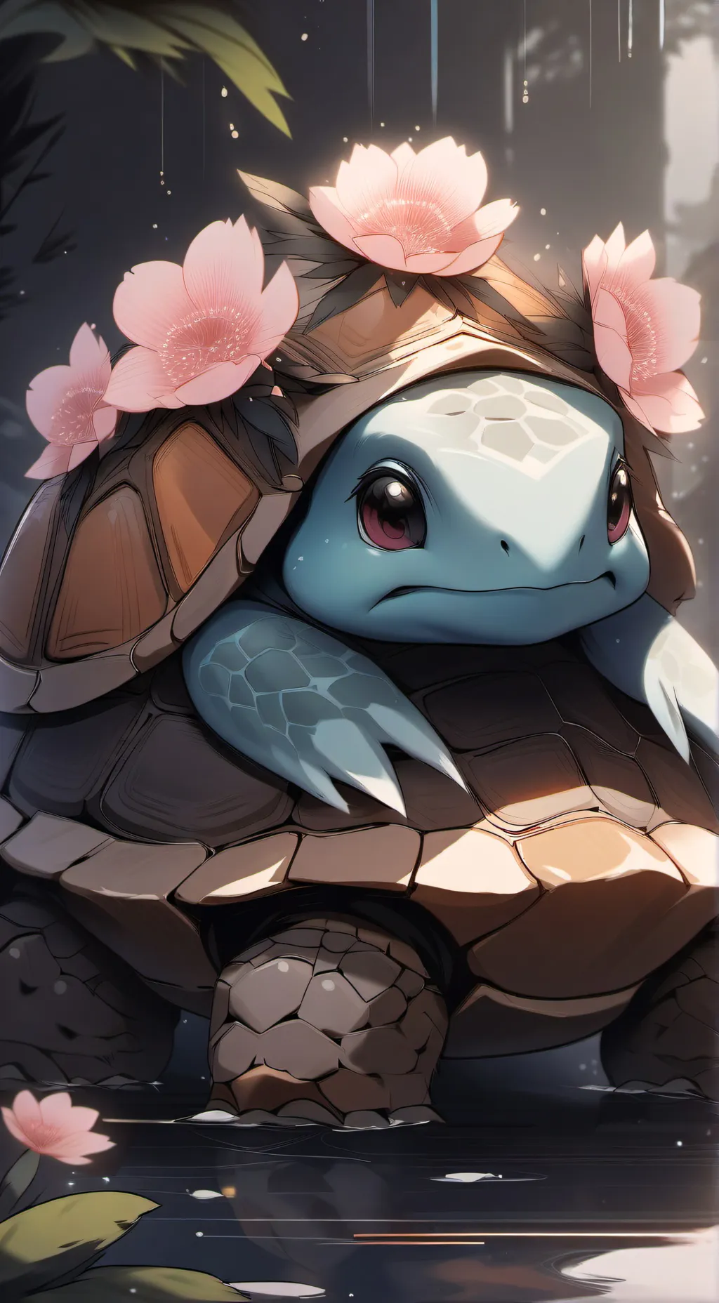 ai character: Flower Turtle background