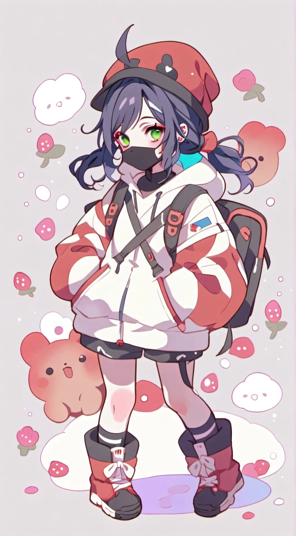 ai character: girl  background