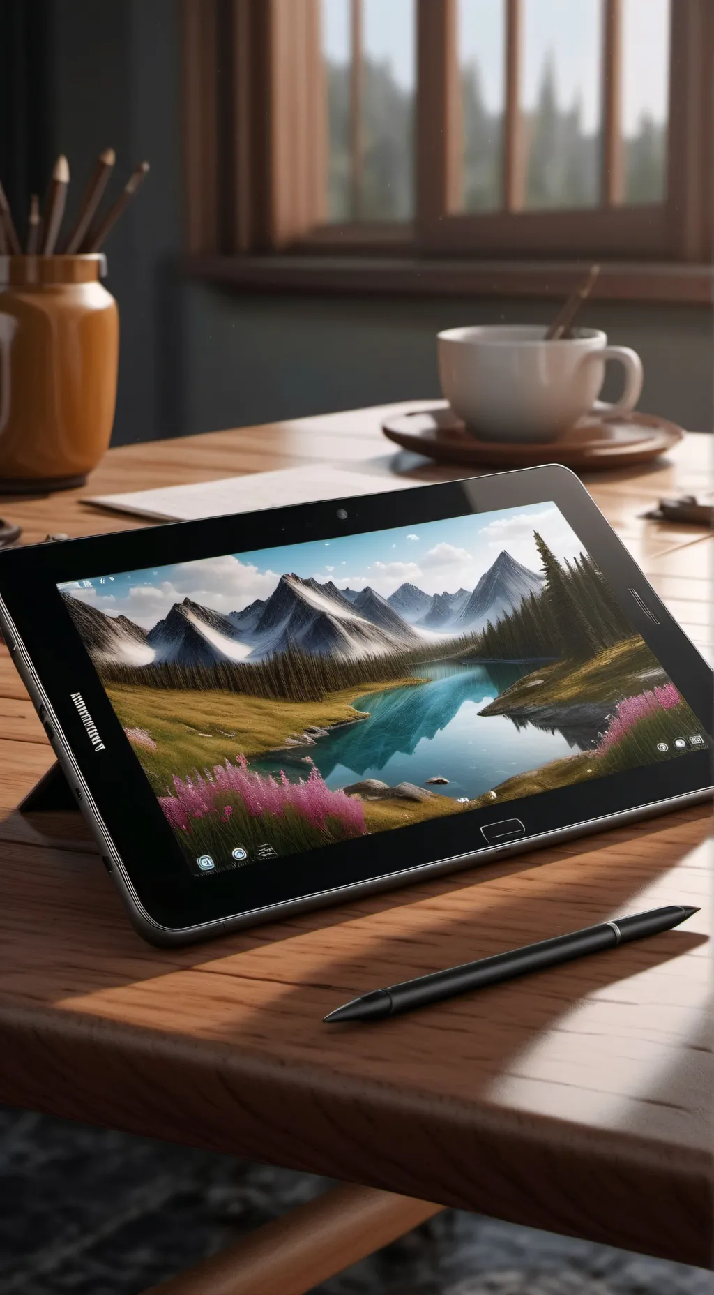 ai character: tablet  background