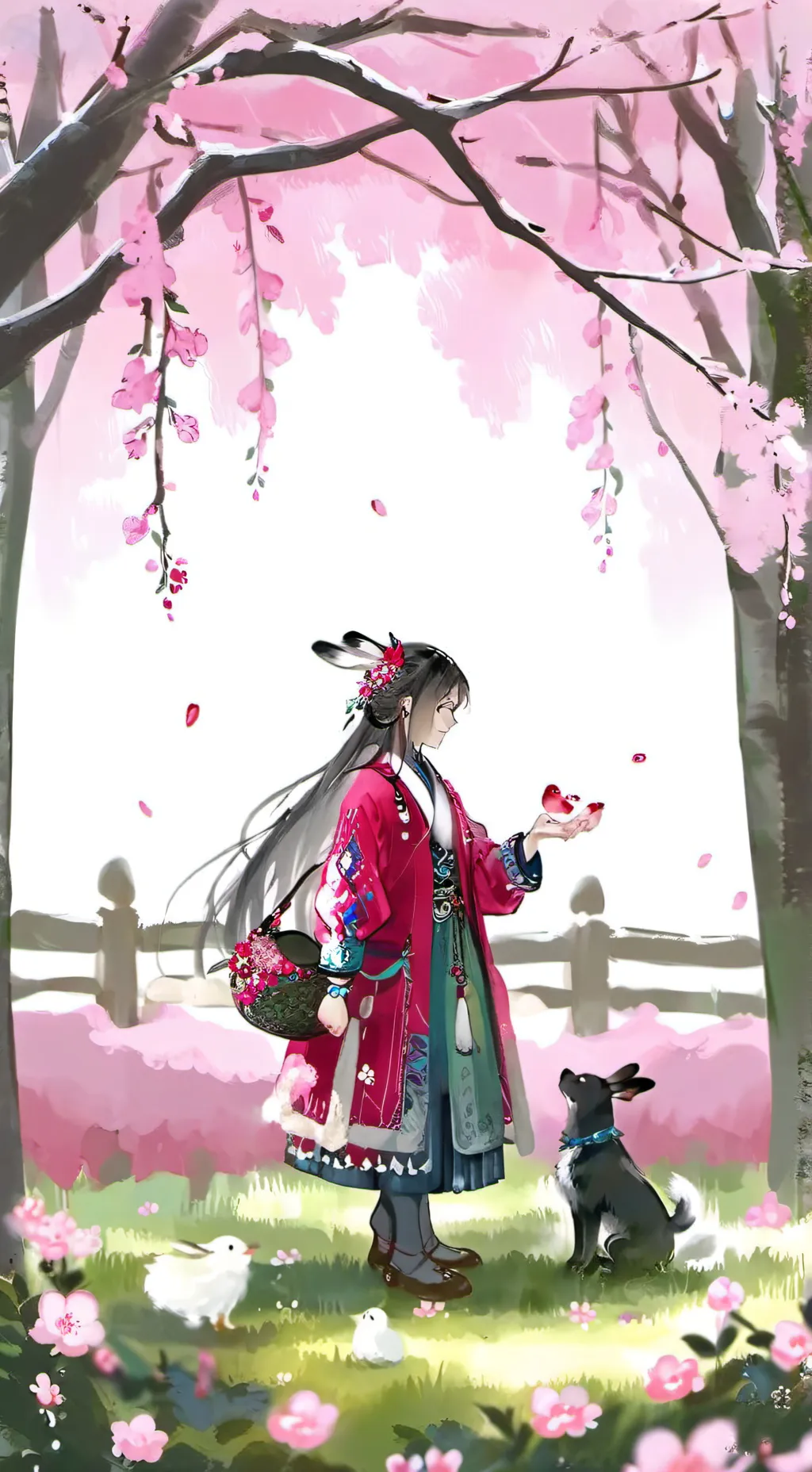 ai character: pinki the bunny background