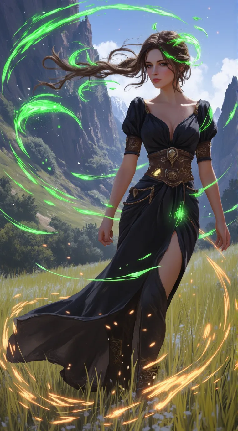 ai character: Grass background