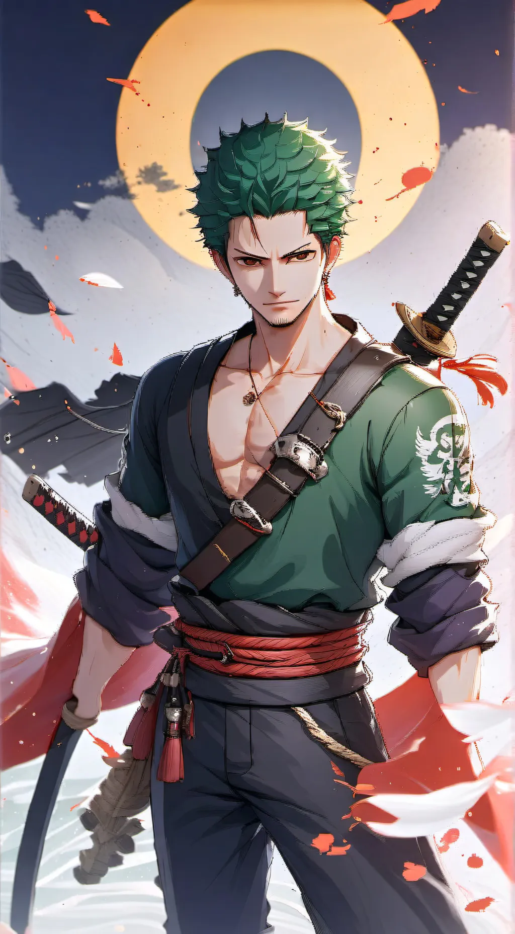 ai character: batallas con Zoro💚 background