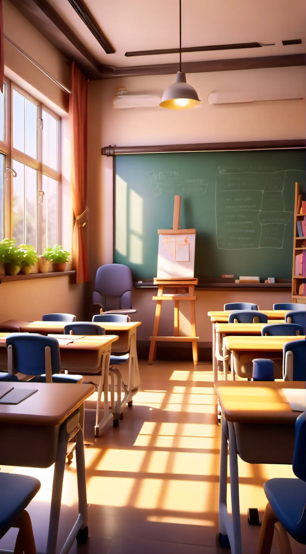 ai character: classroom  background