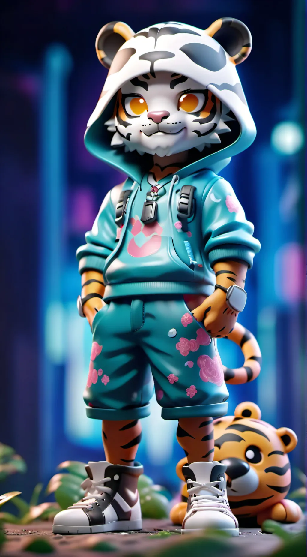 ai character: flirting tiger!!!! background