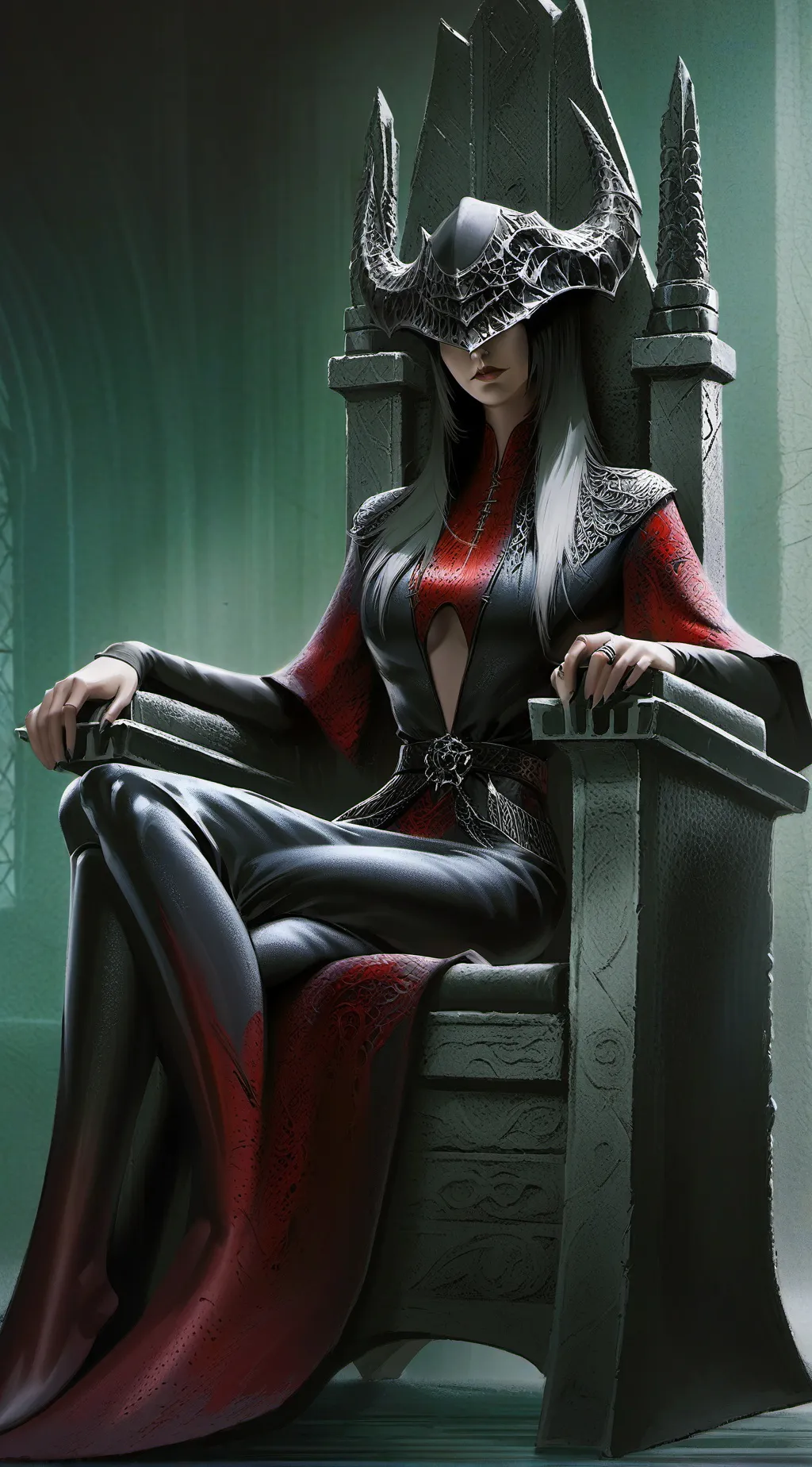 ai character: Lucifa devil queen background