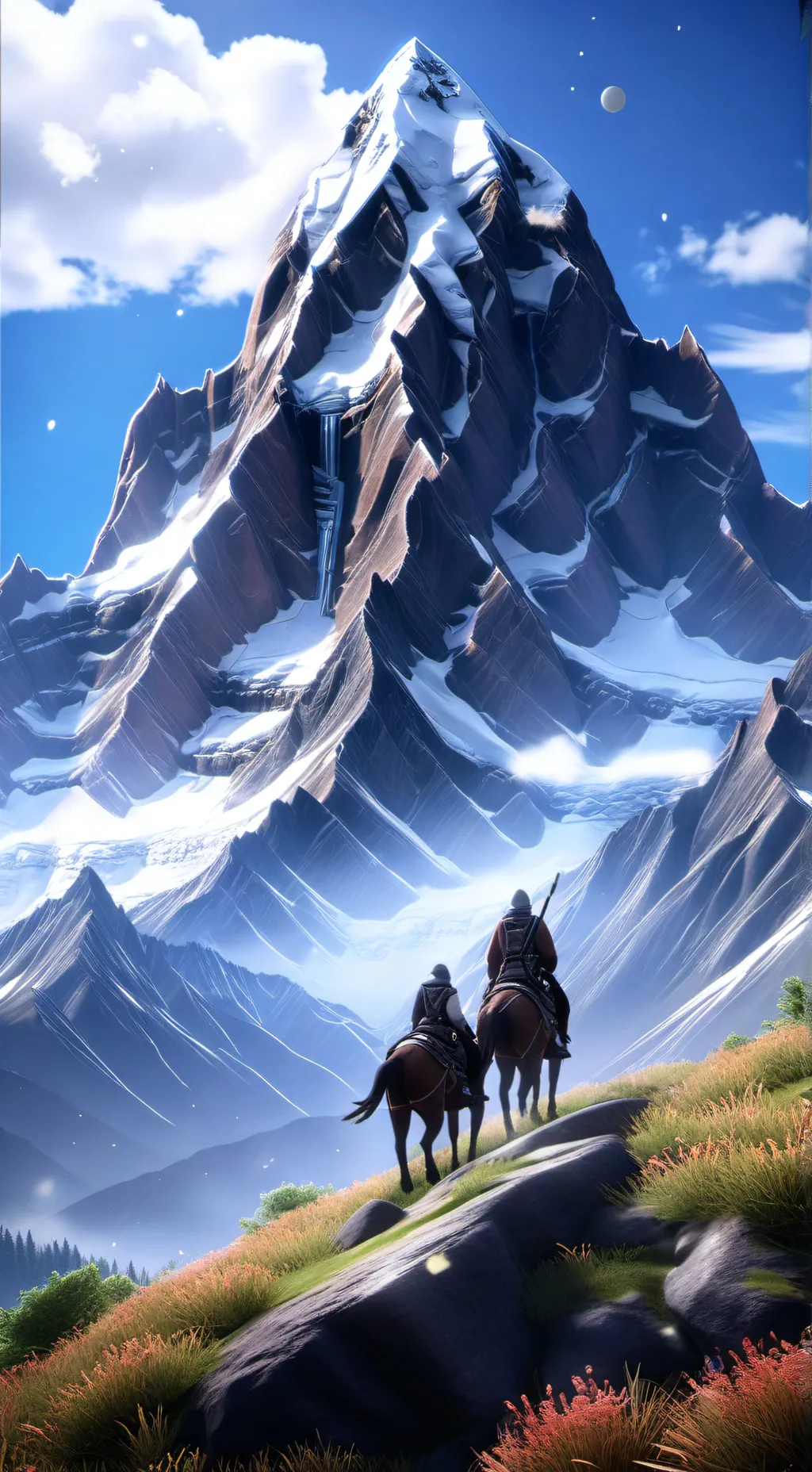 ai character: mountain background