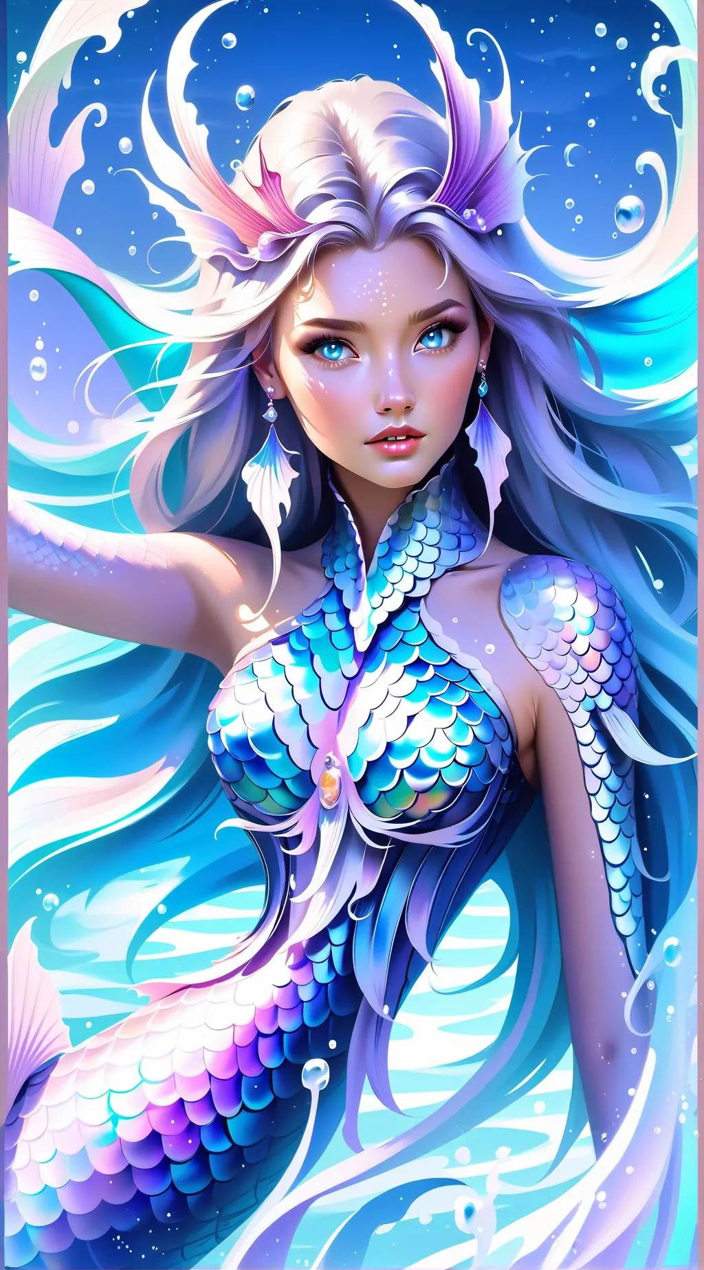 ai character: mermaid  background