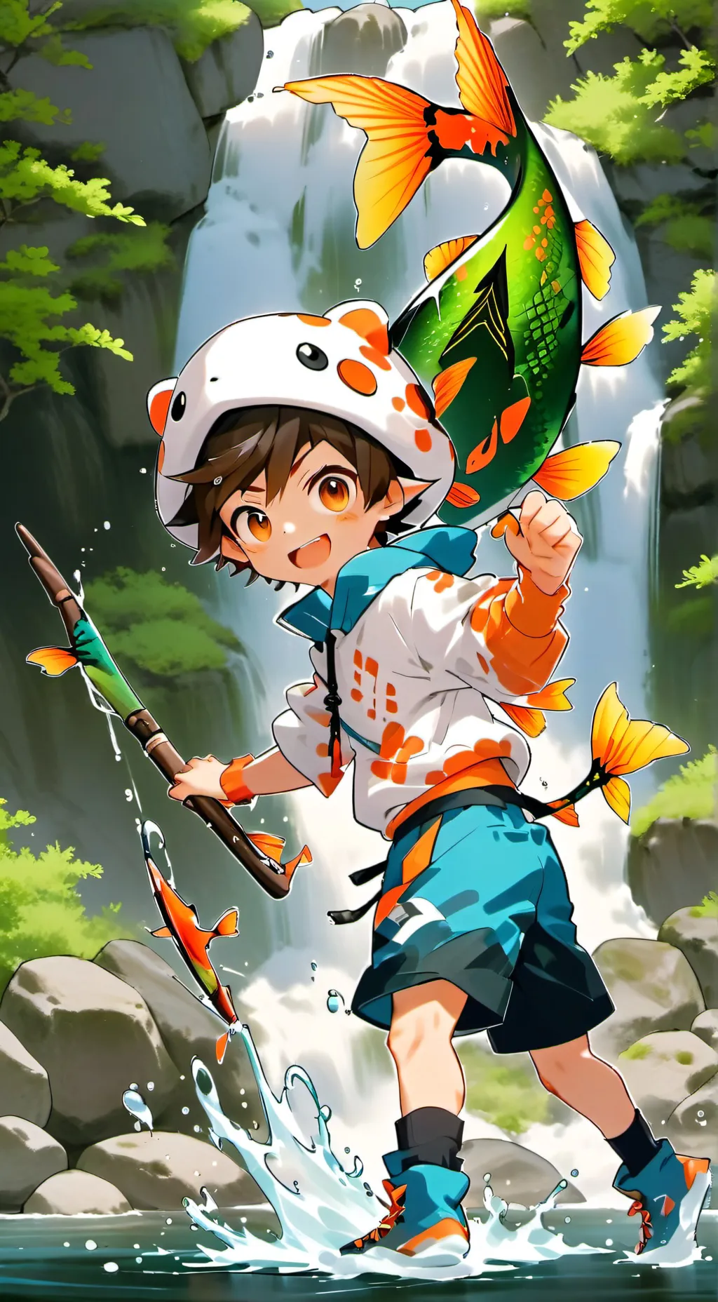 ai character: Trout Spirit Purr background